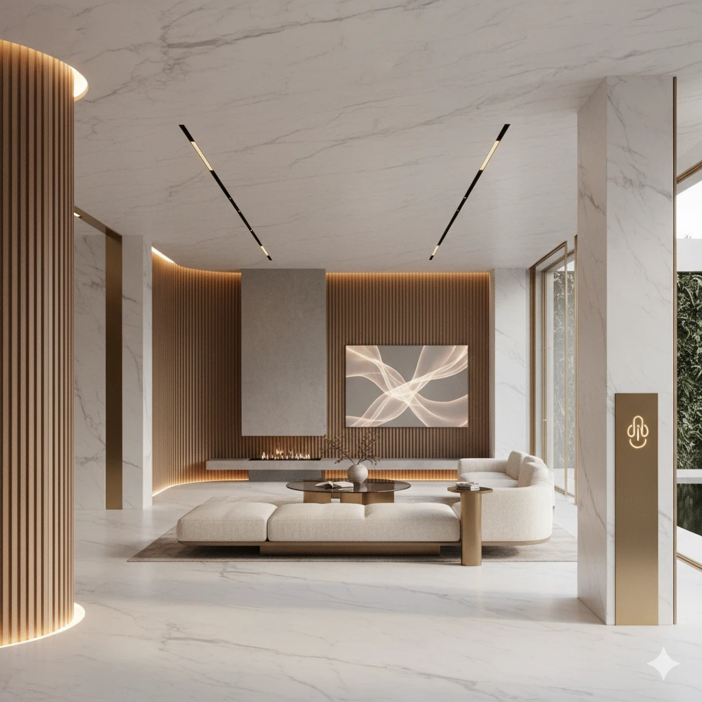Representa las tendencias globales en diseño y arquitectura para marcas de lujo